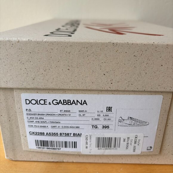 Dolce & Gabbana DG Cushion Low Top Sneakers in Bianco/Rosa - Picture 3 of 7